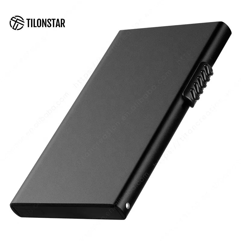 Porte-cartes anti-RFID minimaliste en aluminium compact