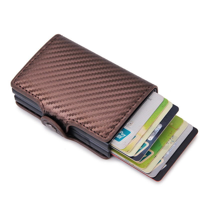 Porte-cartes anti-RFID magique à double boîte grande capacité cuir