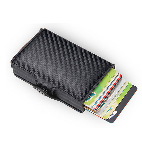 Porte-cartes anti-RFID magique à double boîte grande capacité cuir
