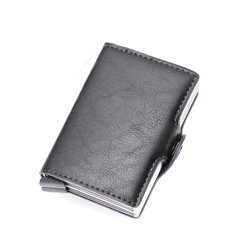 Porte-cartes anti-RFID magique à double boîte grande capacité cuir